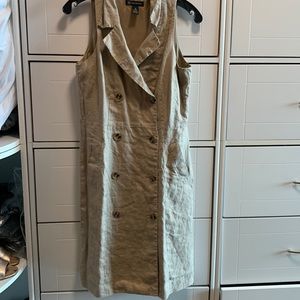 EUC 100% Linen tan dress